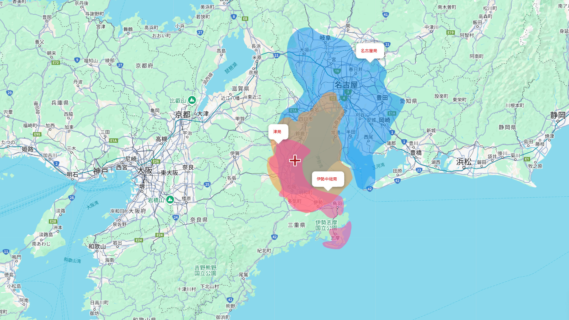 津市の電波状況